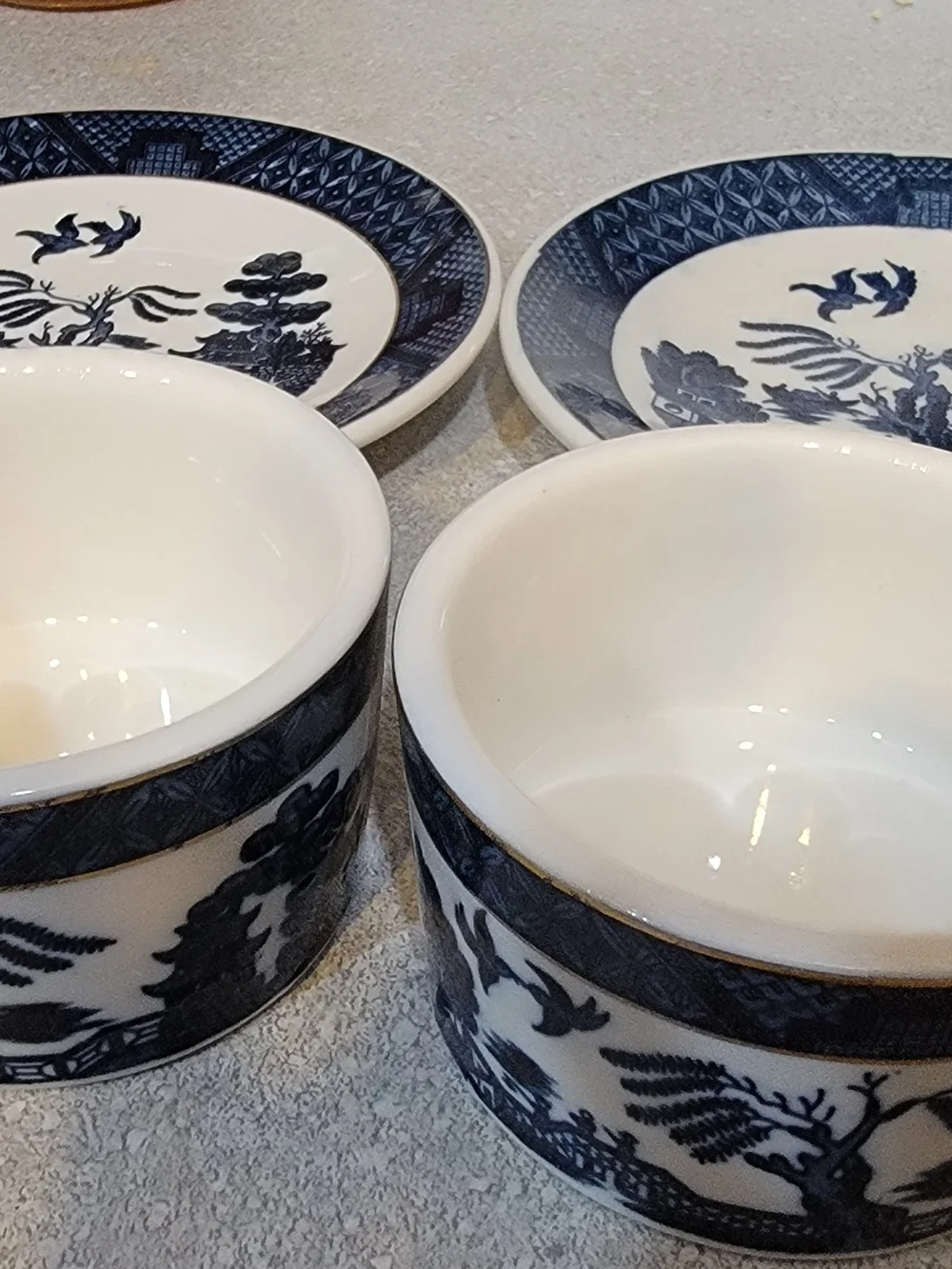 Blue and White Porcelain Tea Set - Floral & Net Pattern